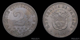 Panama. 2 1/2 Centesimos 1907. KM7.1