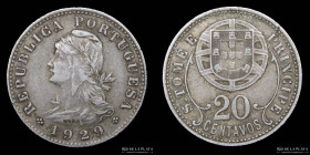 Santo Tome y Principe. 20 Centavos 1929. KM3