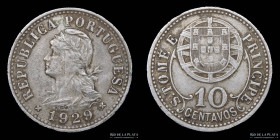 Santo Tome y Principe. 10 Centavos 1929. KM2