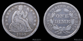USA. Dime 1858. Seated Liberty. KMA63.2
