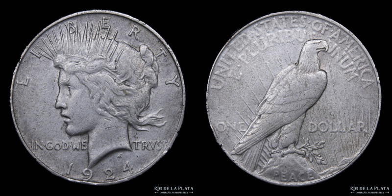 USA. 1 Dollar "Peace" 1924. AG.900; 38.1mm; 26.64g. KM150 (VF)

Estimate: USD ...