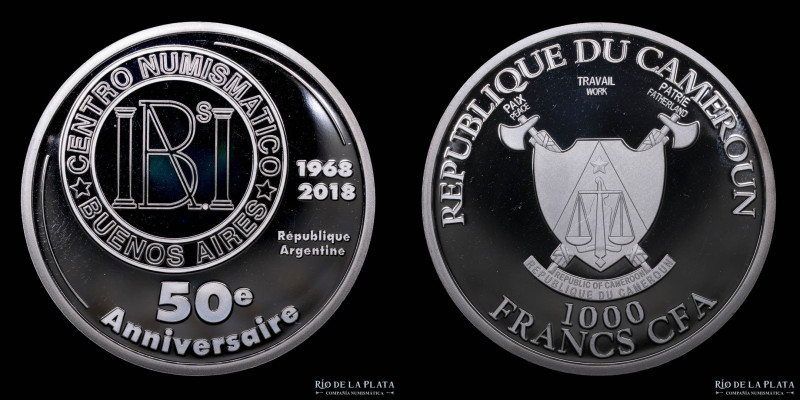 Argentina. 2018. 1000 Francos CFA. 50 Aniversario del Centro Numismático de Buen...