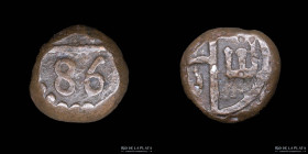 India Britanica. Madras. 1/2 Dudu (5 cash) 1786. KM305