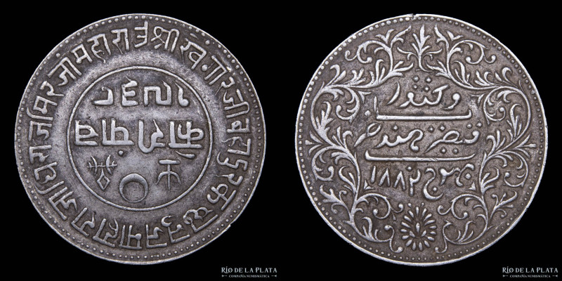 Kutch (India: Estado Principesco) Khengarji III (1866-1942DC) 5 Kori 1882. AG.93...