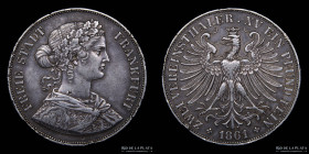 Frankurt. Free State. 2 Thaler 1861. KM365