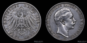 Prusia. Wilhem II. 3 Mark 1910 A. KM527