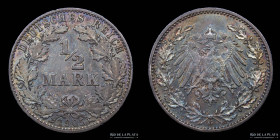 Alemania. 1/2 Mark 1905 G. KM17
