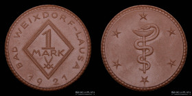 Alemania. Weimar. Bad Weixdorf-Lausa Notgeld Porcelana 1 Mark 1921