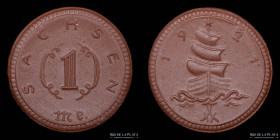 Alemania. Weimar. Sachsen Notgeld Porcelana 1 Mark 1921