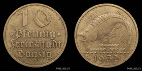 Alemania. Danzig. 10 Pfennig 1932. KM152