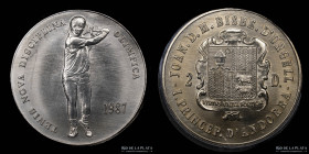 Andorra. 2 Diners 1987. Tenis Olimpiadas Boris Becker KM40