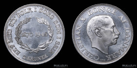 Dinamarca. Christian X. 2 Kroner 1945. Cumpleaños del rey. KM836