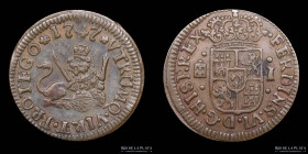 España. Felipe V. 1 Maravedi 1747. Segovia. KM368