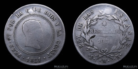 España. Fernando VII. 10 Reales 1821. Resellado. Madrid. KM560.2