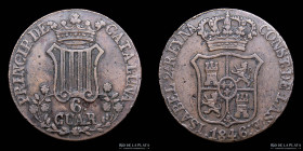 España. Isabel II. Cataluña. 6 Cuartos 1846. 7 Petalos. KM128