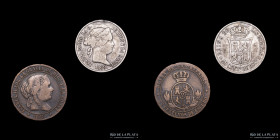 España. Isabel II. 1868. Lote x2. Plata y Cobre. A estudiar
