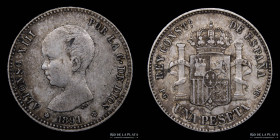 España. Alfonso XIII. 1 Peseta 1891 PG M. KM691