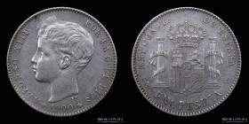 España. Alfonso XIII. 1 Peseta 1900. KM706