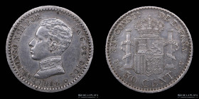 España. Alfonso XIII. 50 Centavos 1904. KM723