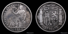 España. 1 Peseta 1933. KM835