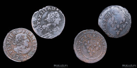 Francia. Luis XIII. Lote x2. Double Tournois 1630 y 1639