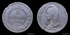 Francia. 2 Decimes L´an 4 (1795) A. KM638