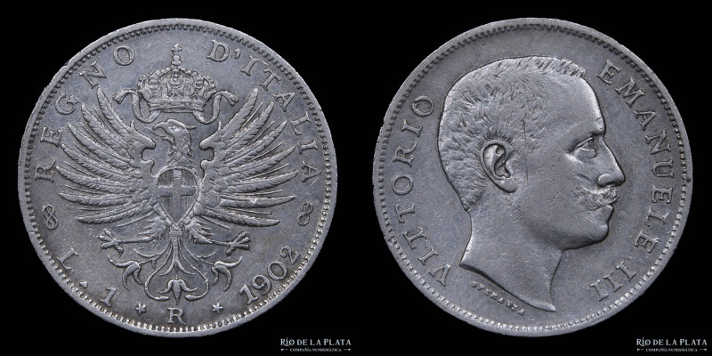 Italia (Reino) Vittorio Emanuele III (1900-1946) 1 Lira 1902 R. Roma mint. AG.83...