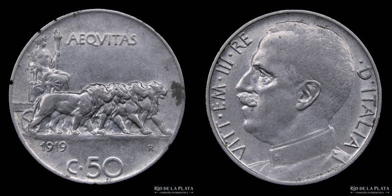 Italia (Reino) Vittorio Emanuele III (1900-1946) 50 Centesimi 1919 R. Roma mint....