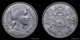 Letonia. 5 Lati 1931. KM9