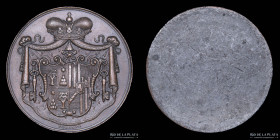 Vaticano. 1878. Medalla unifaz con escudo del Principe Chigi (Sede Vacante)