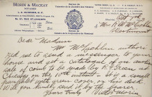 Victor Morin Writes to Mrs. McLachlan