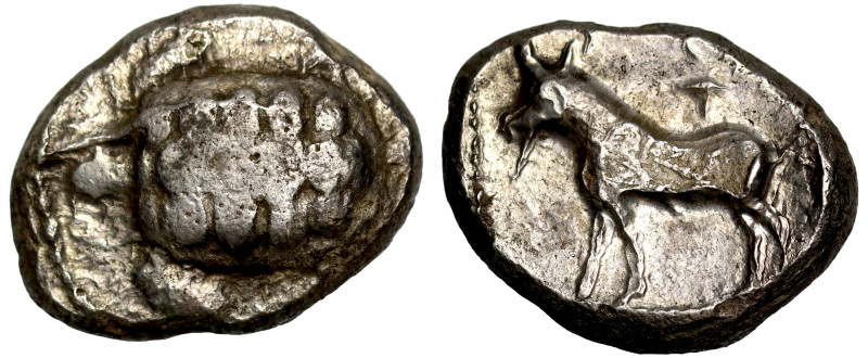 Cyprus, uncertain mint, silver Siglos, c. 480 BC, tortoise within beaded border,...