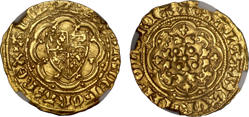 Edward III (1327-77), gold Quarter-Noble of one shilling and eight pence, fourth...