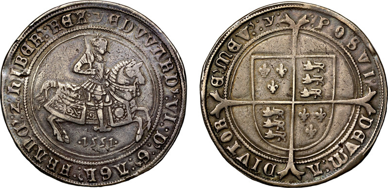 Edward VI (1547-53), silver Crown of Five Shillings, 1551, Southwark mint, King ...