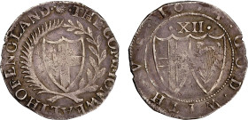Commonwealth 1654 silver Shilling