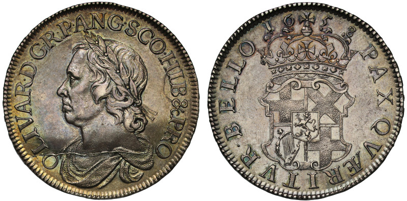Oliver Cromwell (d.1658), silver Crown, 1658, 8 struck over 7 in date, laureate ...