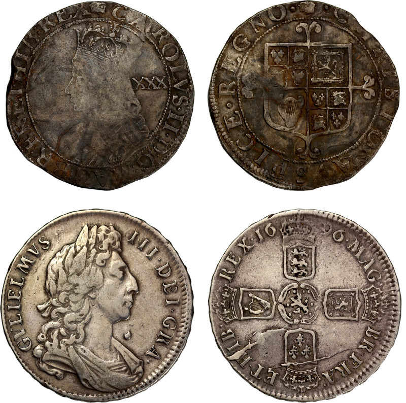 Charles II (1660-85), silver Halfcrown, third hammered issue (1661-62), crowned ...