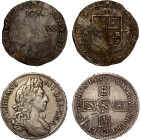Charles II and William III silver Halfcrowns (2)