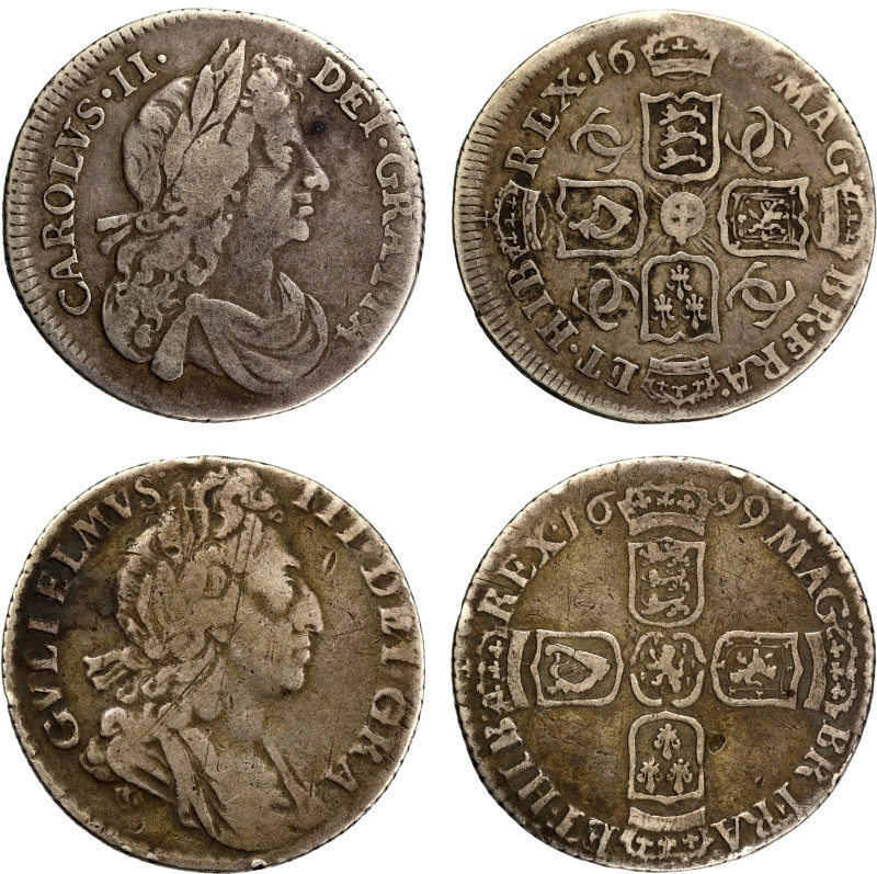 Charles II (1660-85), silver Sixpence, 1683/1, 3 struck over 1 in date, laureate...