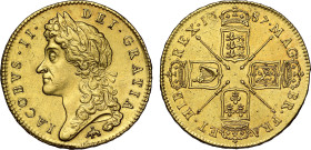 James II 1687 gold Five Guineas Elephant & Castle mint