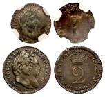 XF45 | William & Mary silver Penny and Twopence (2)