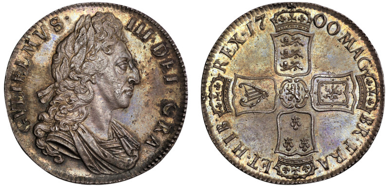 William III (1694-1702), silver Crown, 1700, third laureate and draped bust vari...
