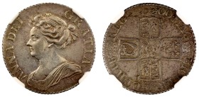 AU58 | Anne 1709 silver Shilling
