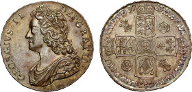 George II 1735 OCTAVO silver Crown Roses and Plumes | AU DETAILS