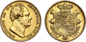 William IV 1836 gold Sovereign 'N of ANNO on shield'