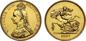 Victoria 1887 gold Five Pounds
