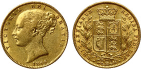 Victoria 1866 gold Sovereign Die no. 33