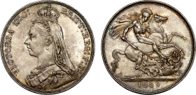 MS62 | Victoria 1889 silver Crown