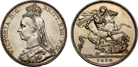 Victoria 1890 silver Crown | UNC DETAILS