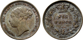AU55 | Victoria 1881 silver Sixpence